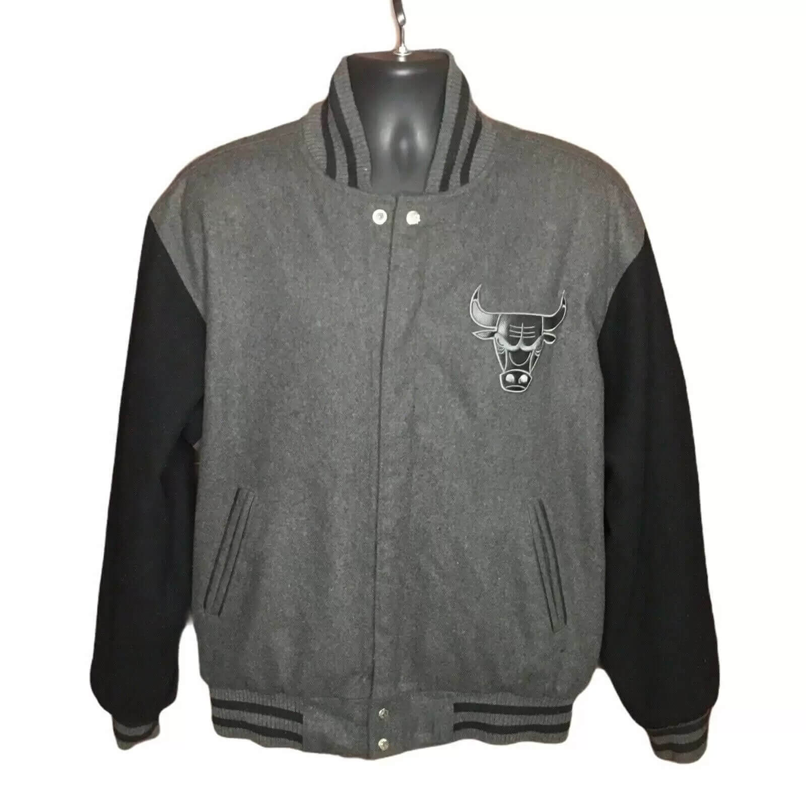 Varsity Bulls Black and Grey Jacket