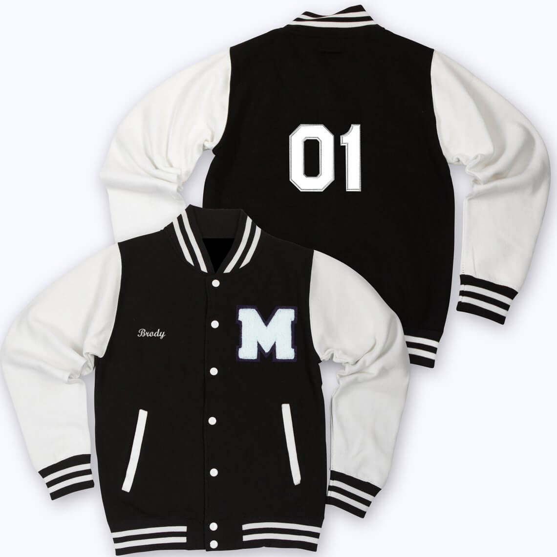 White Black 01 Letterman Varsity Jacket (1) White Black 01 Letterman Varsity Jacket