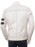 White Cafe Racer Leather Jacket