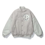 White Y2K College Varsity Jacket