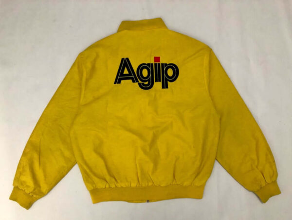 Yellow Ferrari Agip Vintage Racing Jacket