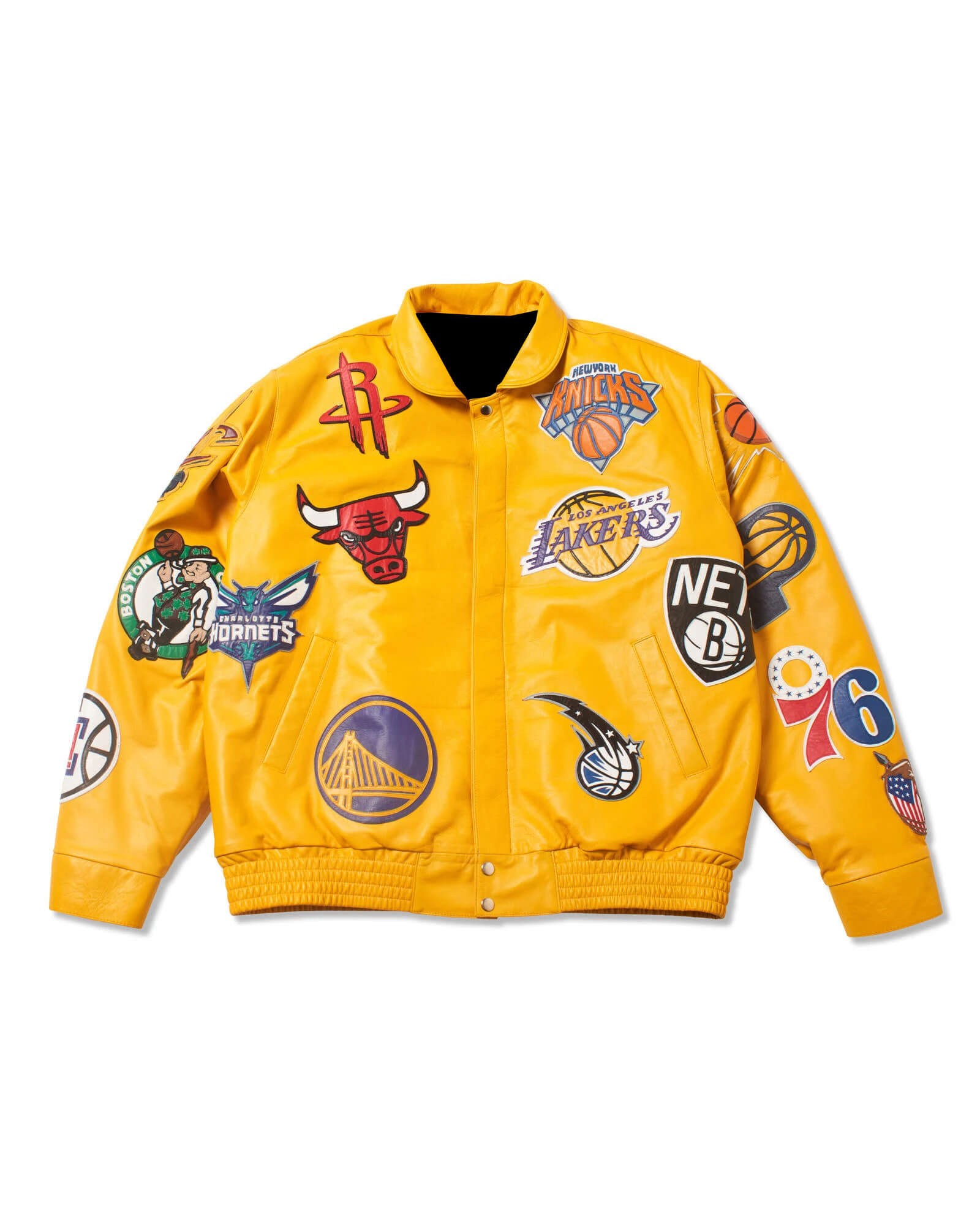 Maker of Jacket Men's NBA Teams Collage Jeff Hamilton Leather Jacket