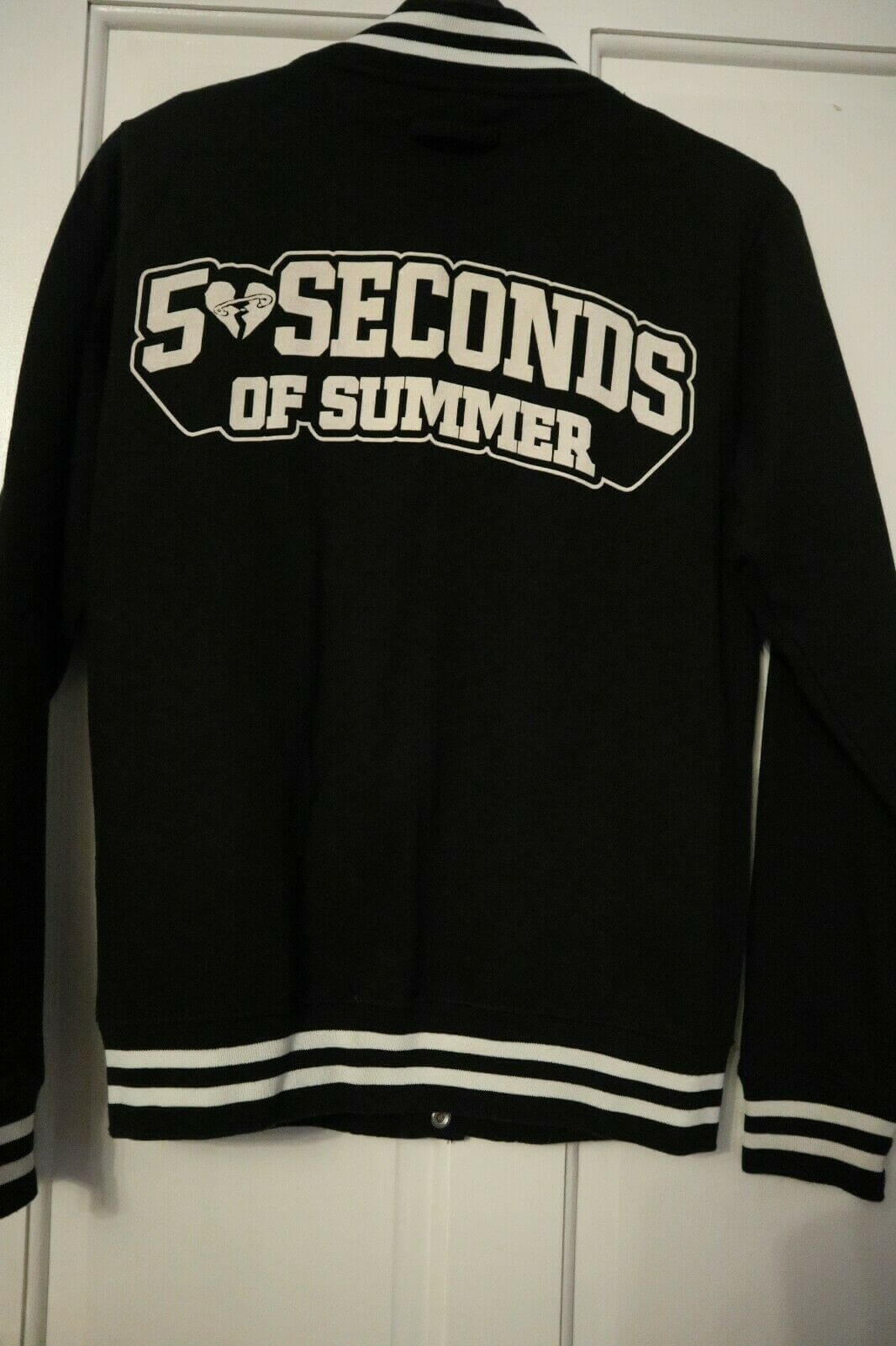 Black 5 Seconds Of Summer Varsity Jacket (2) Black 5 Seconds Of Summer Varsity Jacket