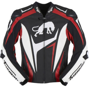 Black And Red Furygan Motorcycle RS R Leather Jacket