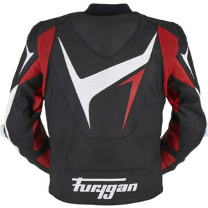 Black And Red Furygan Motorcycle RS R Leather Jacket