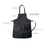 Black Distressed Leather Apron For Hobbyists Woodwork