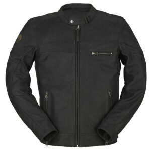 Black Furygan Glenn Motorcycle Leather Jacket