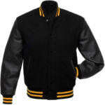 Black Gold Baseball Varsity Jacket