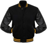 Black Gold Baseball Varsity Jacket