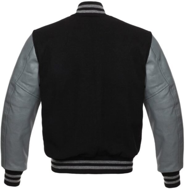 Black Grey Baseball Varsity Jacket