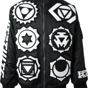 Black KTZ Patchwork Bomber Jacket