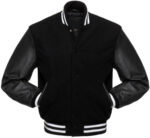 Black Letterman Baseball Varsity Jacket