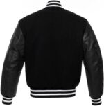 Black Letterman Baseball Varsity Jacket