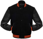 Black Orange Baseball Varsity Jacket