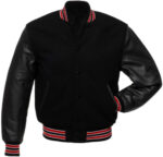 Black Red Baseball Varsity Jacket