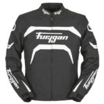 Black White Furygan Arrow Motorcycle Textile Jacket