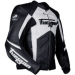 Black White Furygan Mangusta Leather Jacket
