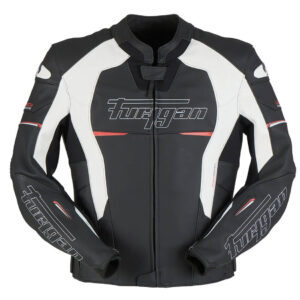 Black White Furygan Nitros Motorcycle Leather Jacket