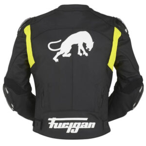 Black Yellow Furygan Motorcycle Akira Leather Jacket