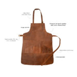 Brown Distressed Leather Apron For Hobbyists Woodwork