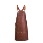 Brown Leather Apron Cross Back Shoulder Straps