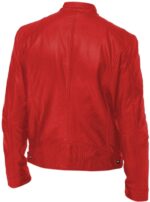Cafe Racer Rider Red Leather Jacket