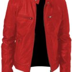 Cafe Racer Rider Red Leather JacketCafe Racer Rider Red Leather Jacket