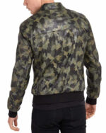 Classic Military Camouflage Leather Jacket