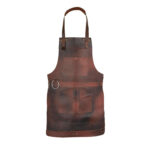 Dark Brown Leather Apron For Butcher Cooking