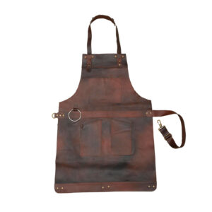Dark Brown Leather Apron For Butcher Cooking