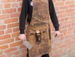 Distressed Brown BBQ Leather Apron For Chef