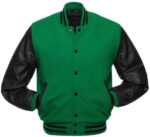 Green Black Baseball Varsity Jacket