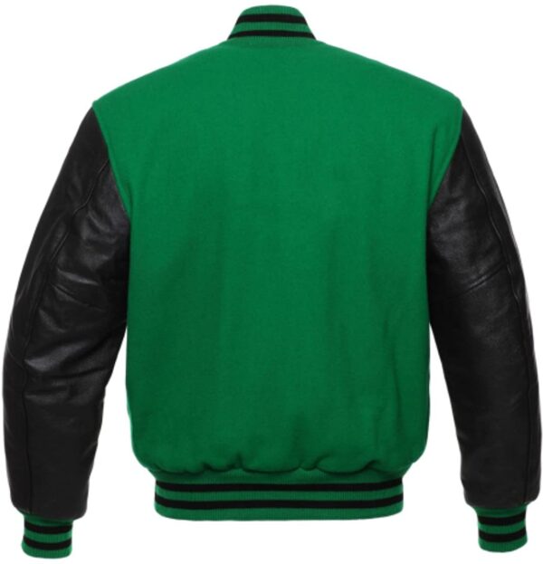 Green Black Baseball Varsity Jacket