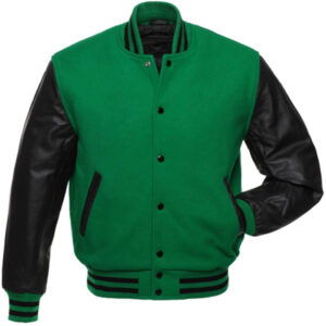 Green Black Baseball Varsity Jacket