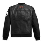 HD MC Harley Davidson Mixed Media Bomber Jacket