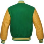 Kelly Green Gold Baseball Varsity Jacket