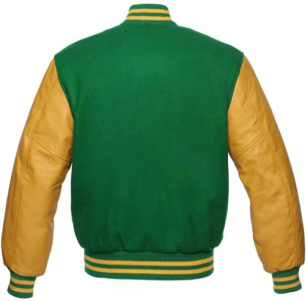 Kelly Green Gold Baseball Varsity Jacket