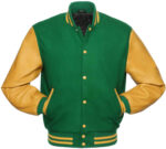 Kelly Green Gold Baseball Varsity Jacket