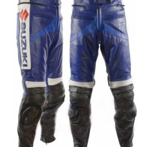 Navy Blue Suzuki Motorcycle Leather Pant