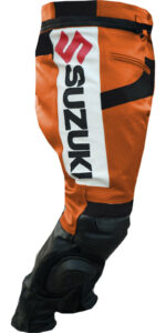 Orange Suzuki GSX Motorcycle Leather Pant