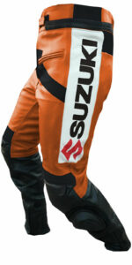 Orange Suzuki GSX Motorcycle Leather Pant