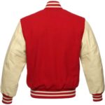 Red And Cream Baseball Varsity Jacket
