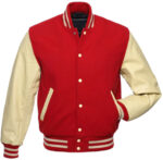 Red And Cream Baseball Varsity Jacket