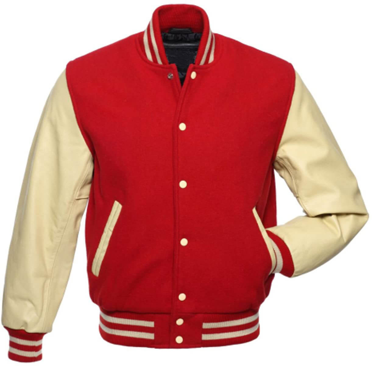 Maker of Jacket Varsity Jackets Red and Cream Baseball