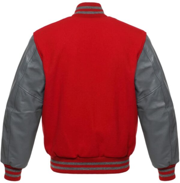 Red Grey Baseball Varsity Jacket