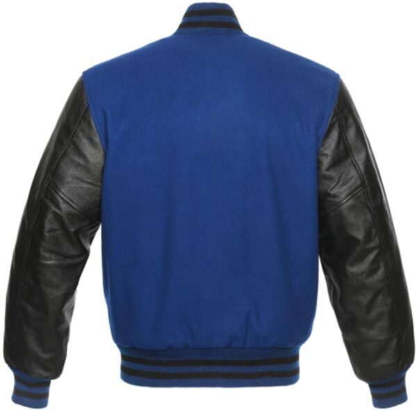 Royal Blue And Black Baseball Varsity Jacket