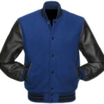 Royal Blue And Black Baseball Varsity Jacket