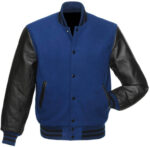 Royal Blue And Black Baseball Varsity Jacket