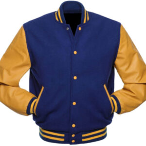 Royal Blue And Gold Baseball Varsity Jacket