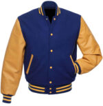 Royal Blue And Gold Baseball Varsity Jacket